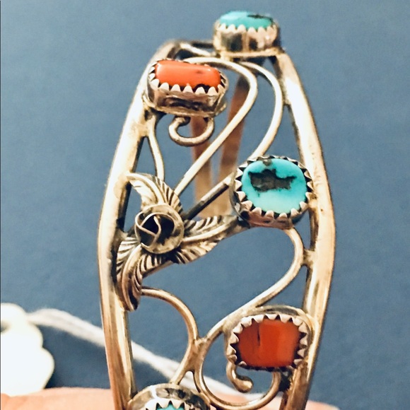 Cuff bracelet sterling silver boho - Picture 3 of 3